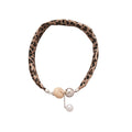 Vintage Ethnic Leopard Print Acrylic Round Bead Pearl Pendant Choker Necklace For Women view 5