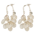 Elegant Faux Pearl Petal Flower Tassel Drop Earrings With Silver Needle Studs For Women view 5