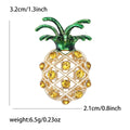 Alloy Rhinestone Enamel Pineapple Brooch For Cute Fashion Clothing view 5