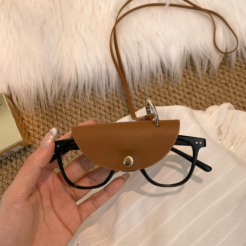 Maillard Style Leather Dachshund Bear Pendant Sunglasses Pouch Sweater Necklace