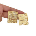 Alloy Silver Needle Geometric Square Pleated Stud Earrings Minimalist Old Money Style With Circular Accent view 5