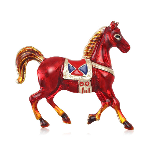 Enamel Alloy Horse Brooch Pin For Fashion Suit Decoration