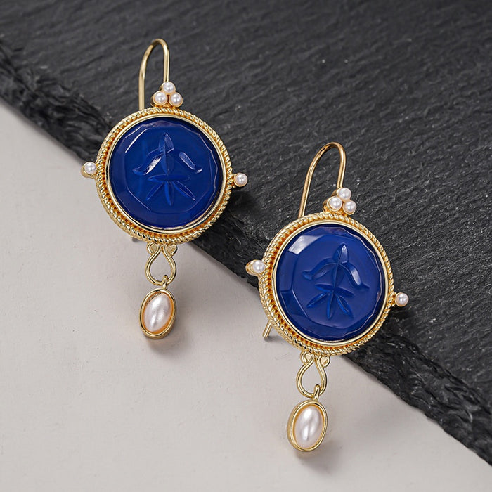 New Chinese Style Drop Earrings For Women Imitation Pearl Vintage Artistic Fresh Jewelry