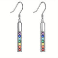 Trendy Colorful Zircon Dopamine Drop Earrings For Women Niche Jewelry view 5