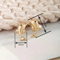 Cute Metal Dolphin Stud Earrings For Women, Niche Daily Wear Small Ear Jewelry Accessory view 4