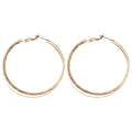 Rhinestone Double Layer Interwoven Copper Hoop Earrings For Women, Minimalist Light Luxury Style view 5