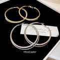 Rhinestone Double Layer Interwoven Copper Hoop Earrings For Women, Minimalist Light Luxury Style view 3