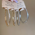 Rhinestone Double Layer Interwoven Copper Hoop Earrings For Women, Minimalist Light Luxury Style view 1
