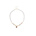 Coffee Tone Tiger Eye Stone Bow Heart Flower Alloy Sweater Necklace French Palace Style Clavicle Chain For Women view 5