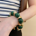 Western Style Acrylic Round Ombre Spliced Geometric Statement Bangle view 3