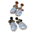 Baroque Court Style Pearl Crystal Geometric Round Stud Earrings With Silver Pins view 5
