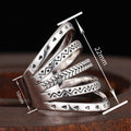 Metal Plated Multi Layer Geometric Aged Ring For Women, Niche Fashion Single Finger Ring view 4