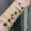 18K Gold Plated Copper Zircon Geometric Floral Bangle For Women Vintage Light Luxury Jewelry view 4