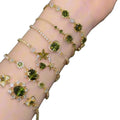 18K Gold Plated Copper Zircon Geometric Floral Bangle For Women Vintage Light Luxury Jewelry view 5