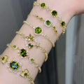 18K Gold Plated Copper Zircon Geometric Floral Bangle For Women Vintage Light Luxury Jewelry view 2