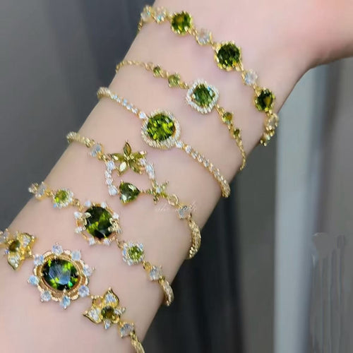 18K Gold Plated Copper Zircon Geometric Floral Bangle For Women Vintage Light Luxury Jewelry