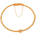 24K Gold Plated Copper Geometric Round Bead Bangle Chinese Palace Style Light Luxury Bracelet view 5
