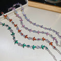 Light Luxury Copper Zircon Leaf Bracelet Elegant Sparkling Fashion Jewelry Accessory view 4