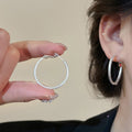 Minimalist Modern Copper Teardrop Geometric Hoop Earrings With Round Oval Metallic Design view 4