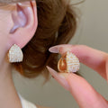 Light Luxury Faux Pearl Zircon Round Geometric French Court Drop Earrings view 1