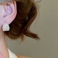 Light Luxury Faux Pearl Zircon Round Geometric French Court Drop Earrings view 3