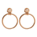 Smooth Iron Metal Geometric Round Pendant Drop Earrings With Silver Pins Minimalist European Style view 5