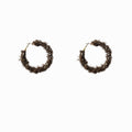 Silver Needle Wool Knit Geometric Round Hoop Earrings Maillard Style Retro Winter Drop Earrings view 5