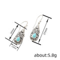 Vintage Water Drop Dangle Earrings For Women, Literary Ancient Style Faux Turquoise Cloud Jewelry view 4