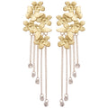 Vintage Alloy Floral Butterfly Crystal Tassel Drop Earrings For Women Light Luxury Chinese Style view 5