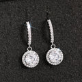 Women's Light Luxury Round Geometric Zircon Drop Earrings, Direct Jewelry view 5
