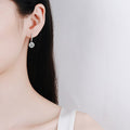 Women's Light Luxury Round Geometric Zircon Drop Earrings, Direct Jewelry view 3