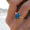 Classical European Style Women's Ring With Water Drop Sticker Vintage Single Finger Jewelry view 1