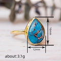 Classical European Style Women's Ring With Water Drop Sticker Vintage Single Finger Jewelry view 4