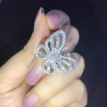Women's Sparkling Micro Pave Crystal Butterfly Ring, Fashion Jewelry view 2