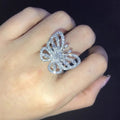 Women's Sparkling Micro Pave Crystal Butterfly Ring, Fashion Jewelry view 3
