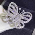 Women's Sparkling Micro Pave Crystal Butterfly Ring, Fashion Jewelry view 1