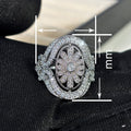 Luxury Princess Palace Style Crown Ring For Women, Snowflake Flower Statement Finger Jewelry view 4