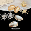 European Style Alloy Sunflower Geometric Brooch With Metal Finish Cufflink Inspired Fashion Pin view 1
