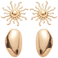 European Style Alloy Sunflower Geometric Brooch With Metal Finish Cufflink Inspired Fashion Pin view 5