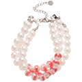 Elegant Faux Pearl Beaded Jewelry Set With Triple Layer Bracelet, Earrings And Collar Necklace view 5