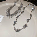 Alloy Metallic Beaded Round Tassel Necklace Minimalist Geometric Clavicle Choker view 2