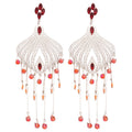 Vintage Court Style Teardrop Crystal Tassel Long Earrings With Silver Needle Posts view 5