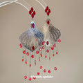 Vintage Court Style Teardrop Crystal Tassel Long Earrings With Silver Needle Posts view 2