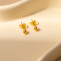 Elegant Stainless Steel Gold Ball Studs Minimalist Round Bead Hypoallergenic Women's Fashion Earrings view 4