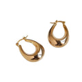 Metallic Geometric C U Shaped Hoop Earrings For Women Minimalist High End Style view 5