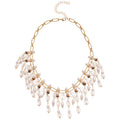 Pearl Crystal Tassel Pendant Handmade Earrings Necklace Jewelry Set Court Style Luxury Choker view 5