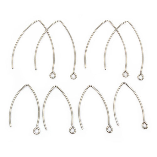 Stainless Steel V Shaped Ear Hooks DIY Stud Earring Findings Jewelry Accessories Stud Earrings