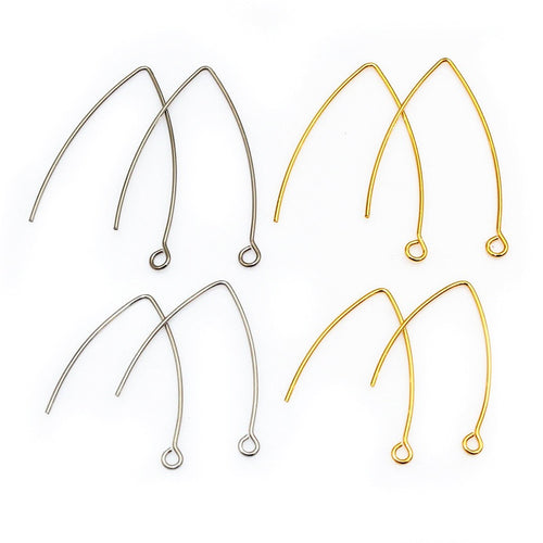 Stainless Steel V Shaped Ear Hooks DIY Stud Earring Findings Jewelry Accessories Stud Earrings