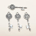 Alloy Antique Key Pendant Charm For DIY Necklace Bracelet Keychain Accessories, 34x11mm 1.3g view 4