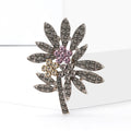 Alloy Rhinestone Palm Tree Brooch Scarf Buckle Pin For Cardigans view 2
